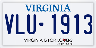 VA license plate VLU1913