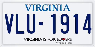 VA license plate VLU1914