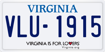 VA license plate VLU1915