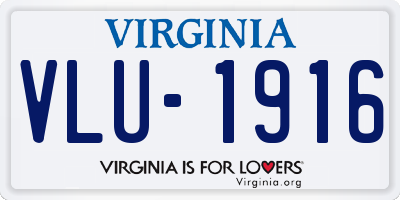 VA license plate VLU1916