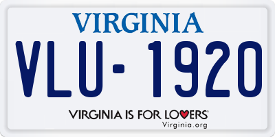 VA license plate VLU1920