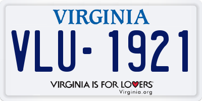 VA license plate VLU1921