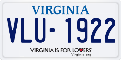VA license plate VLU1922