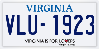 VA license plate VLU1923