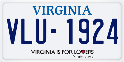 VA license plate VLU1924
