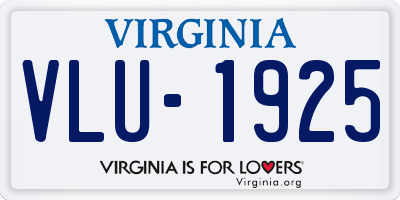 VA license plate VLU1925