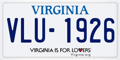 VA license plate VLU1926