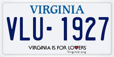 VA license plate VLU1927