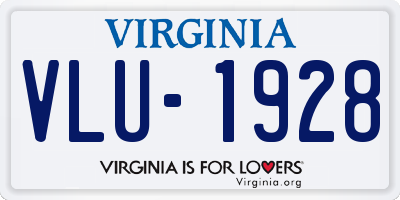 VA license plate VLU1928