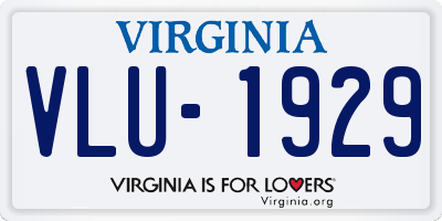 VA license plate VLU1929