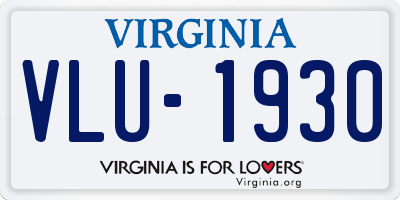 VA license plate VLU1930