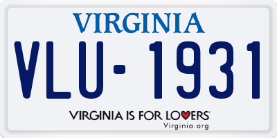 VA license plate VLU1931