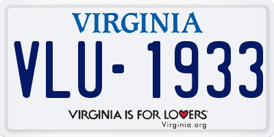 VA license plate VLU1933