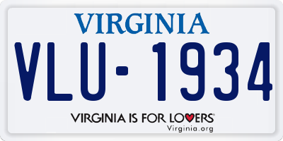 VA license plate VLU1934