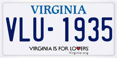 VA license plate VLU1935