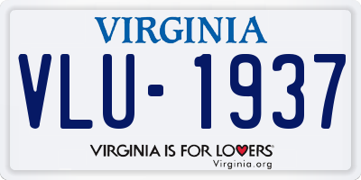 VA license plate VLU1937