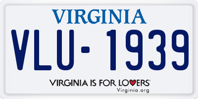 VA license plate VLU1939