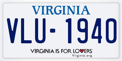 VA license plate VLU1940