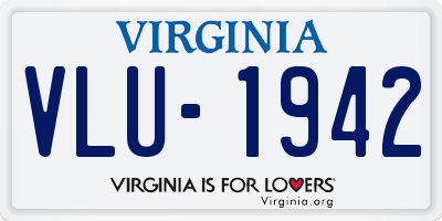 VA license plate VLU1942