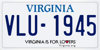 VA license plate VLU1945