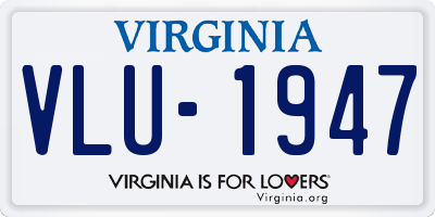VA license plate VLU1947