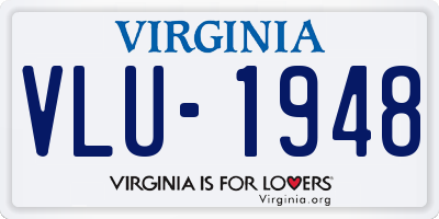 VA license plate VLU1948