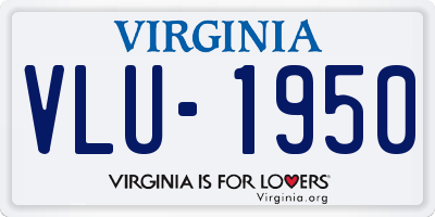 VA license plate VLU1950