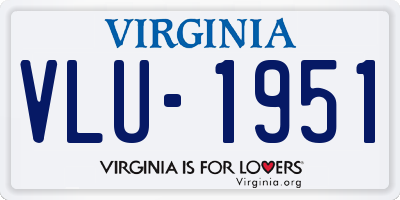 VA license plate VLU1951