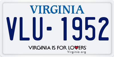 VA license plate VLU1952
