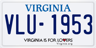 VA license plate VLU1953