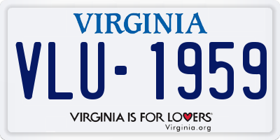 VA license plate VLU1959