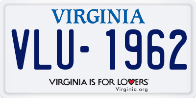 VA license plate VLU1962