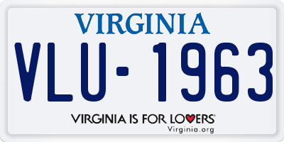 VA license plate VLU1963