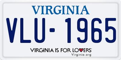 VA license plate VLU1965