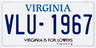VA license plate VLU1967