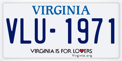 VA license plate VLU1971