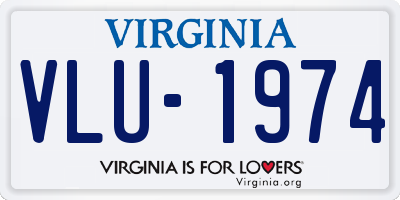 VA license plate VLU1974