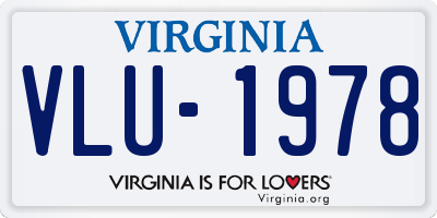 VA license plate VLU1978