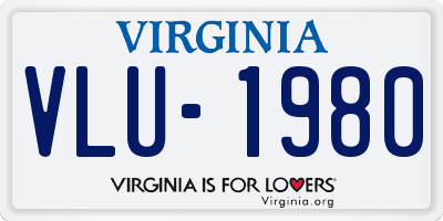 VA license plate VLU1980