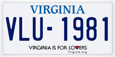 VA license plate VLU1981
