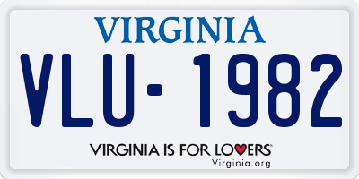 VA license plate VLU1982