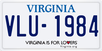 VA license plate VLU1984