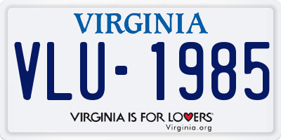 VA license plate VLU1985