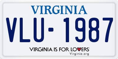 VA license plate VLU1987