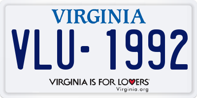 VA license plate VLU1992