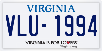 VA license plate VLU1994