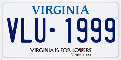 VA license plate VLU1999