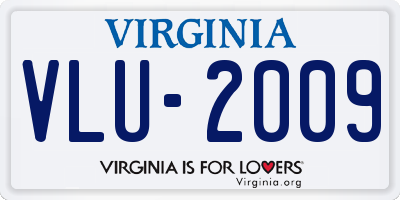 VA license plate VLU2009