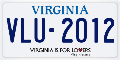 VA license plate VLU2012