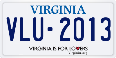 VA license plate VLU2013
